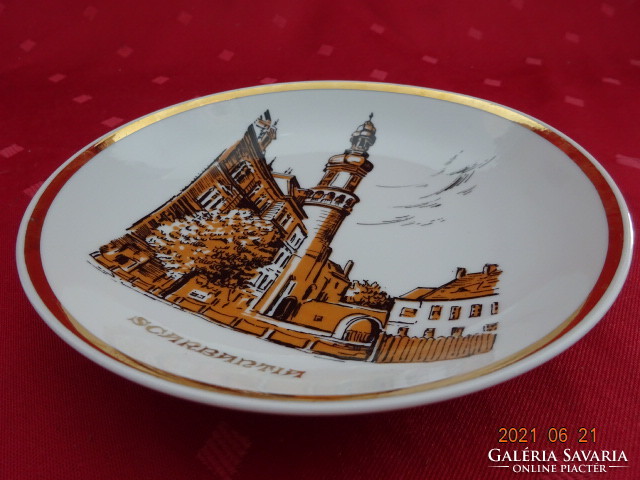 Hollóház porcelain decorative plate, picture depicting sopron, diameter 15 cm. He has!