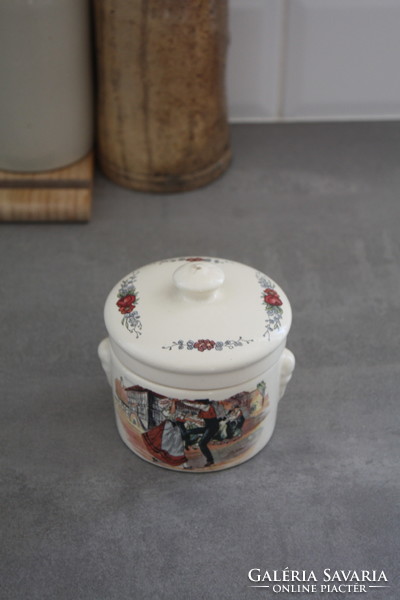 French Obernai Sarreguemines- lidded container