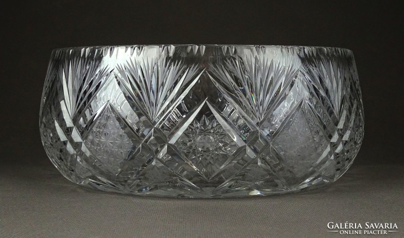 1F097 Nagyméretű kristály asztalközép kínáló tál 22.5 cm