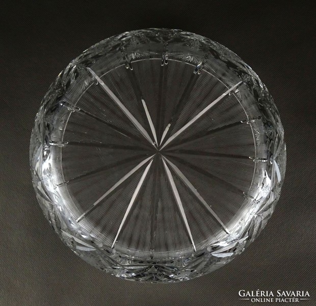 1F097 Nagyméretű kristály asztalközép kínáló tál 22.5 cm