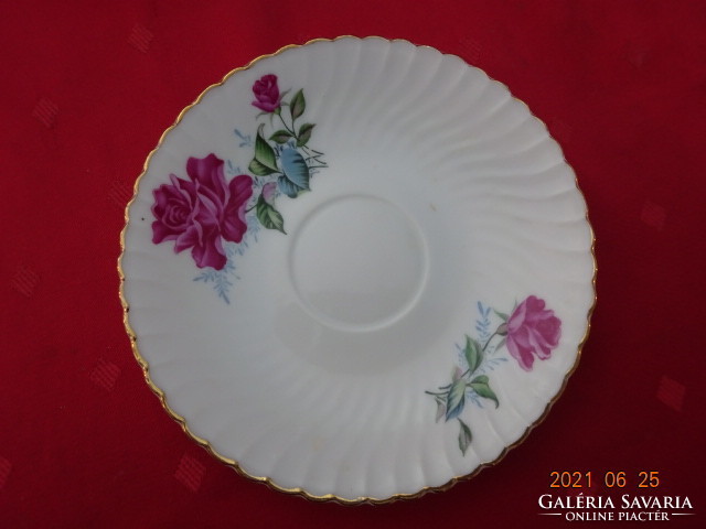 Chinese porcelain, rose pattern teacup coaster, diameter 15 cm. He has!