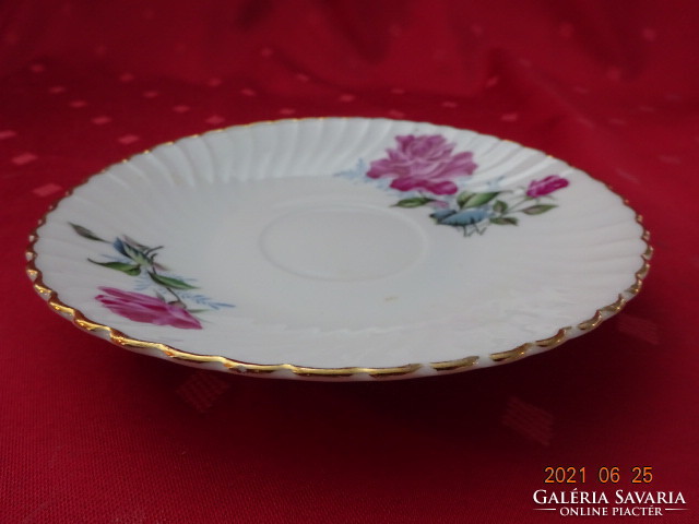 Kínai porcelán, rózsa mintás teáscsésze alátét, átmérője 15 cm. Vanneki!