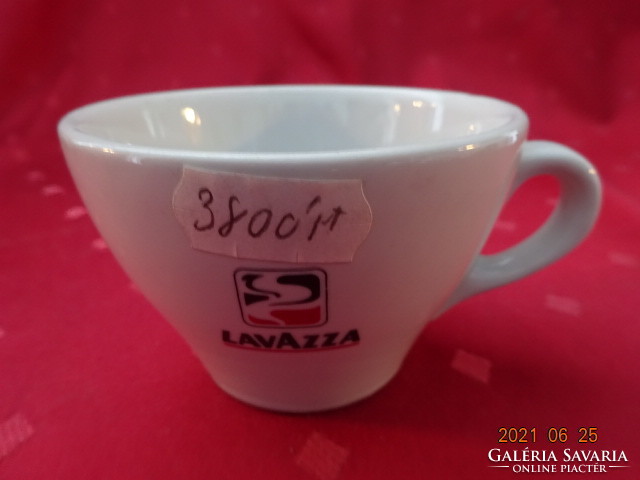 Italian porcelain, lavazza brand, thick-walled coffee cup. He has!