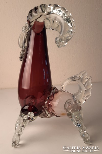 Murano glass ram-shaped jug with spout