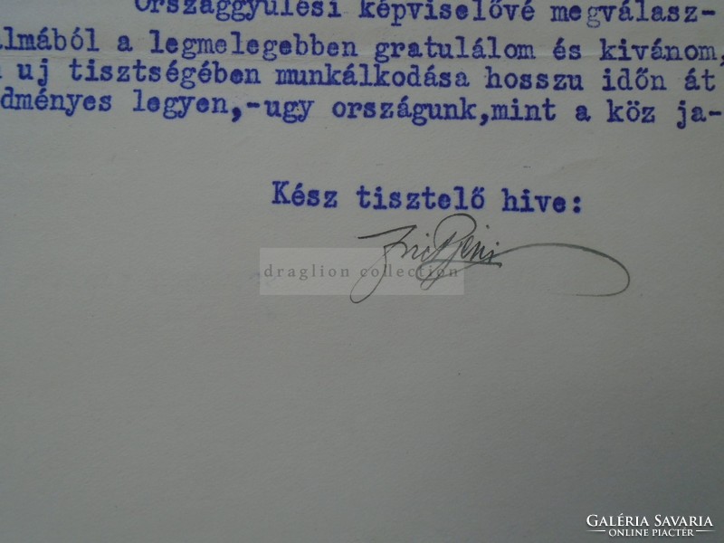 G2021.147  NYIRMADA  - Fried Benjámin (Béni) által írt levél 1935-ből. Hunyady  Ferenc orsz. képv.