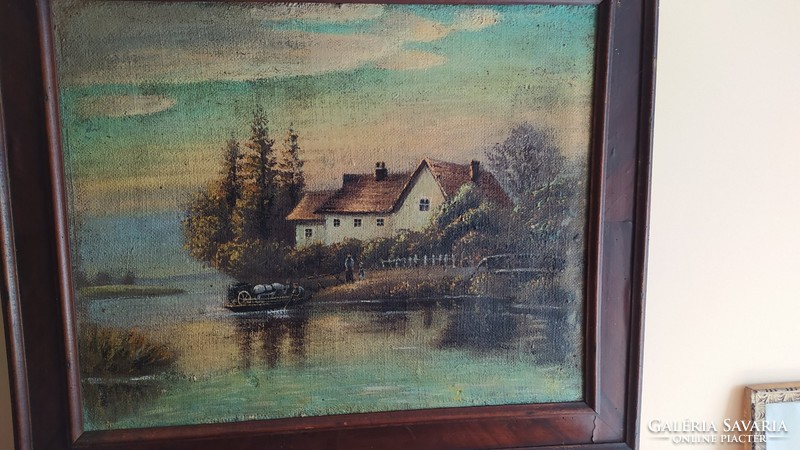 Antik kvalitásos festmény 82x68 cm kerettel