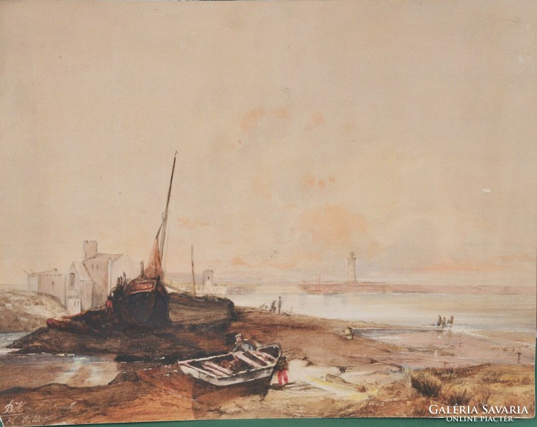Eduard Hildebrandt (1817 / 18-1869) : Kikötői kilátás