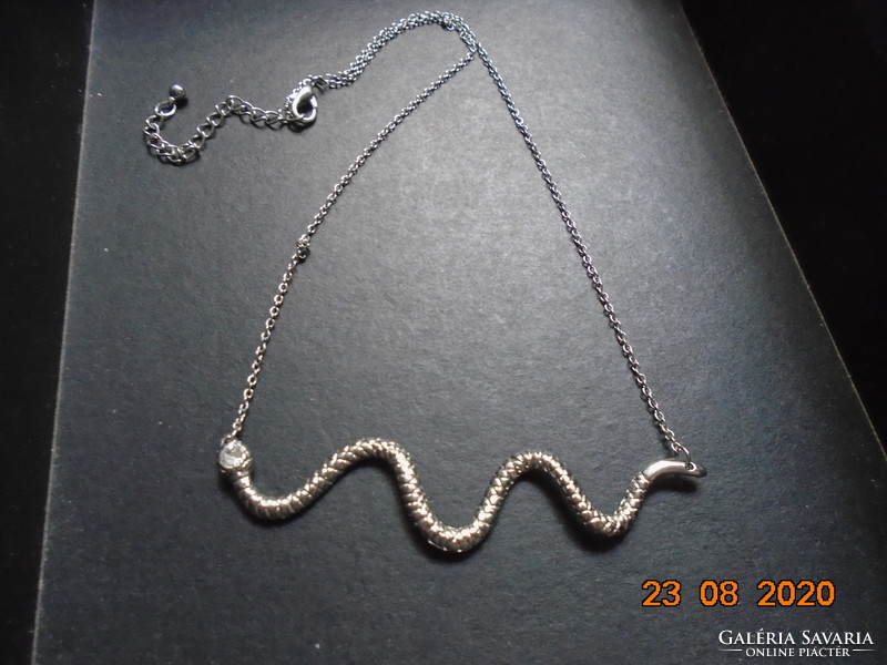 Silver-plated figural snake necklaces