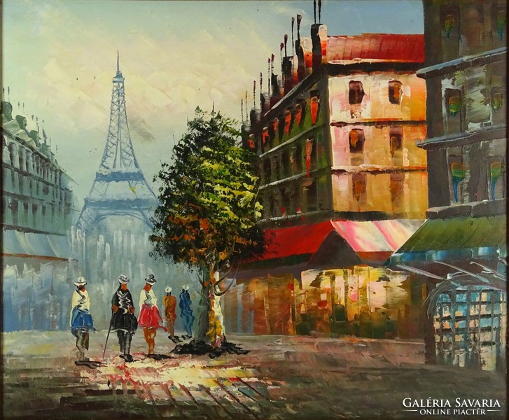 1D959 XX. századi festő : Párizsi utca Eiffel toronnyal