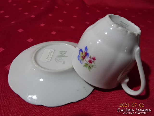 EPIAG csehszlovák porcelán teáscsésze + alátét, színes virágos. Vanneki!