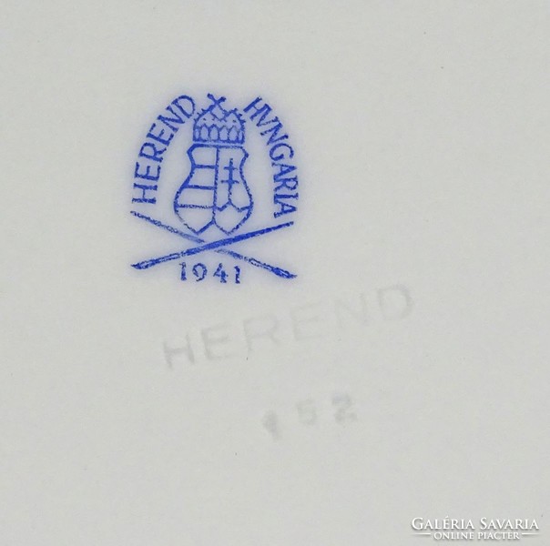 1D743 Antik Viktória mintás hibátlan Herendi porcelán süteményes készlet 1941