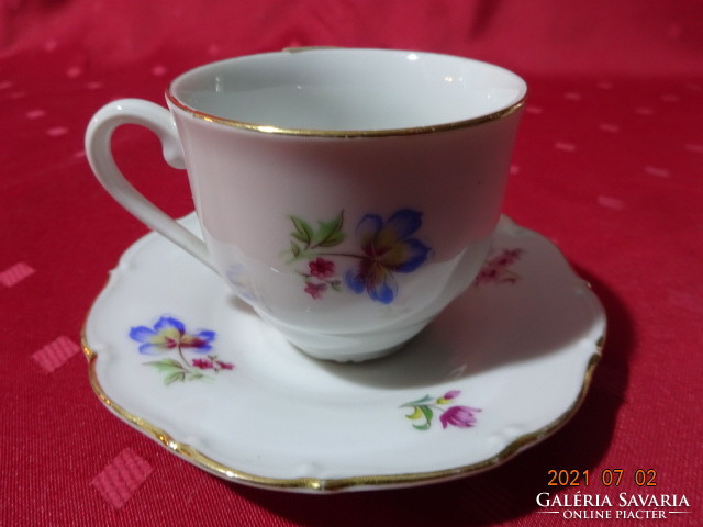 Epiag Czechoslovak porcelain tea cup + saucer, colorful flowers. He has!