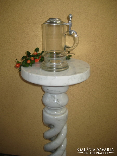 Sörös  krigli  üveg  , ón  szerelékkel  0,4 l   , 20 cm