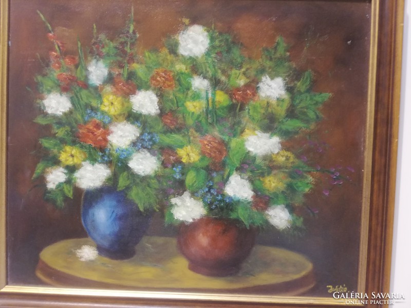 Béla Juszkó double flower still life 1959. Weekly action6