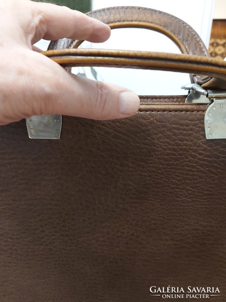 Faux leather briefcase