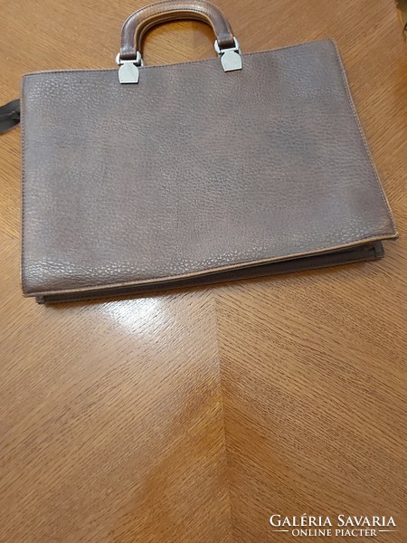 Faux leather briefcase