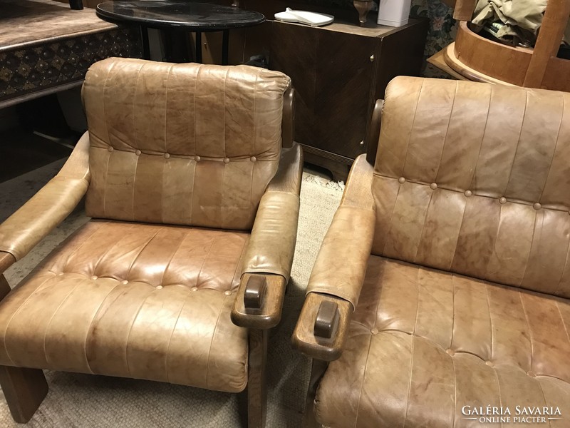 2 pcs leather armchairs