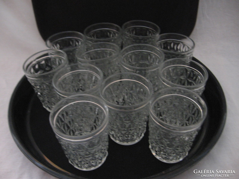 Set of 6 retro diamond pattern whiskey glasses