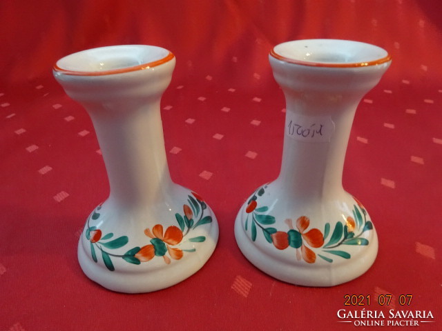 Hungarian porcelain candle holder, hand painted height 10 cm. He has!