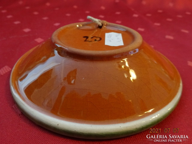 Glazed ceramic wall plate, hand-painted mini deep plate, diameter 12.5 cm. He has!