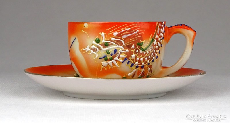 1F181 Antik sárkány mintás japán porcelán kávéscsésze