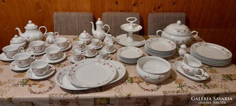 Hollóház porcelain complete set (eat-coffee-tea)