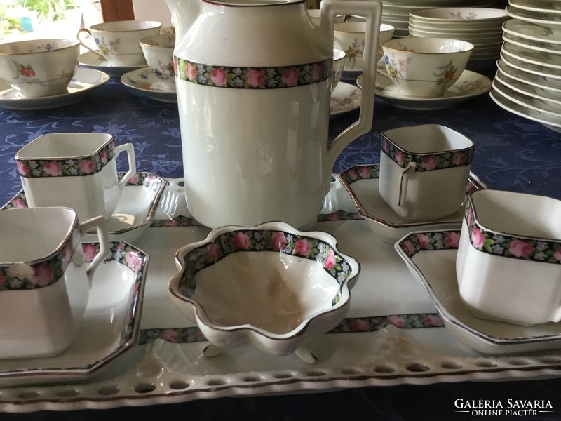 Antique Czech coffee set with tray