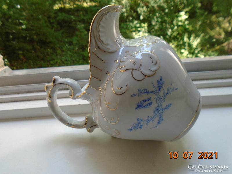 19. Sz new rococo convex shell and painted zinc, spout with flower patterns