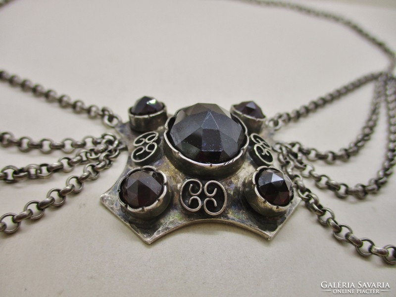 Beautiful antique silver pomegranate necklace