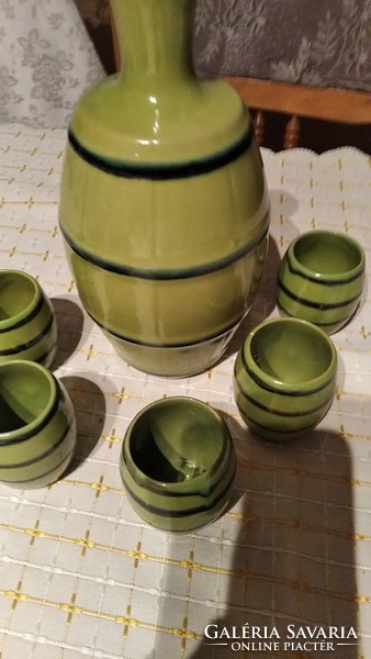 Szombathely ceramic set of green cups