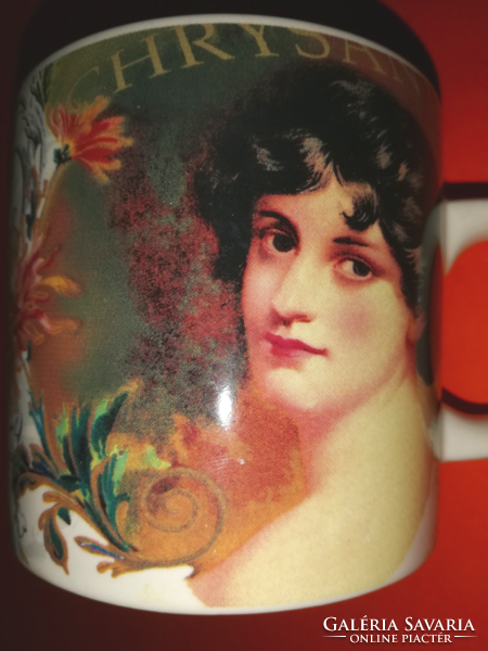 Retró csésze, bögre,  női arcképpel