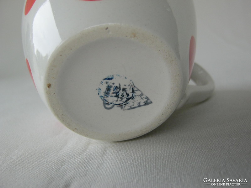 Granite ceramic red polka dot cup mug