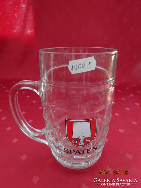 Glass beer mug, 0.5 liter, with Spaten inscription. He has!