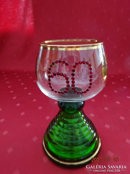 Zöld talpas zenélő boros pohár 60. születésnapra. Vanneki!