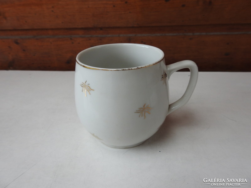 Old Czechoslovak mug with gold painted crown seal with bay