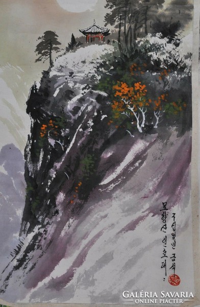 20.századi Koreai akvarell festmény, ismeretlen művész