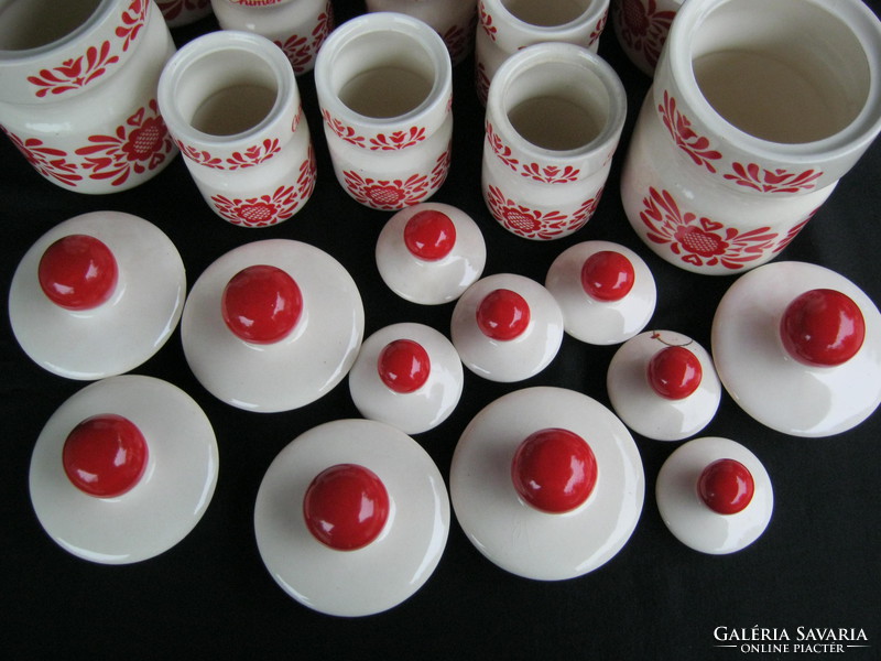 Set of 12 porcelain spice holders