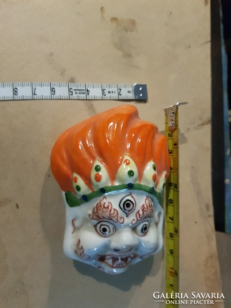 Mongolian porcelain deity, marked, size indicated, I see it as flawless!