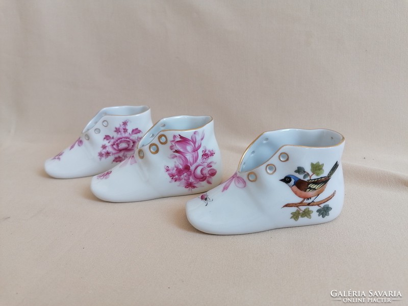 Herendi porcelán cipőcskék 3 db különféle