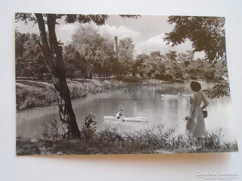 G21.356   Régi képeslap  Nyíregyháza - Sóstó - Csónakázó tó  1959