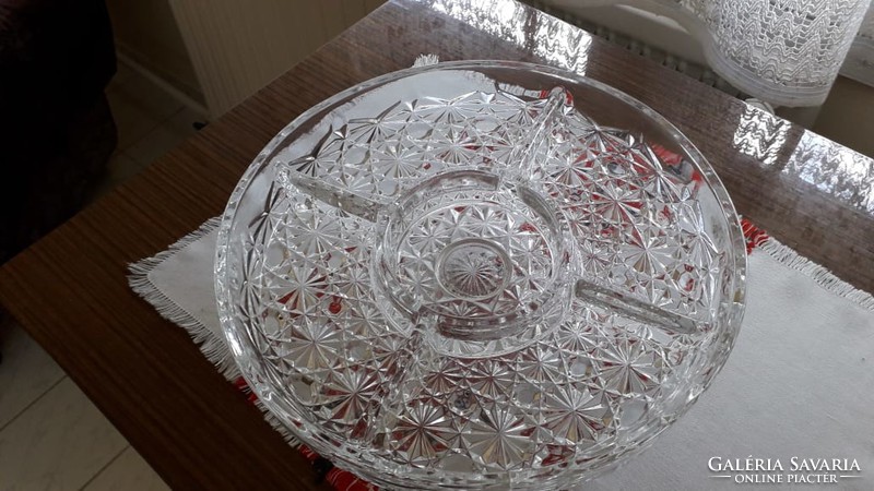 Crystal serving bowl with base (d25 cm)