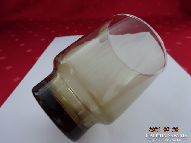 Brown glass cup, height 9 cm, diameter 6.5 cm. 2 pcs for sale together. He has!