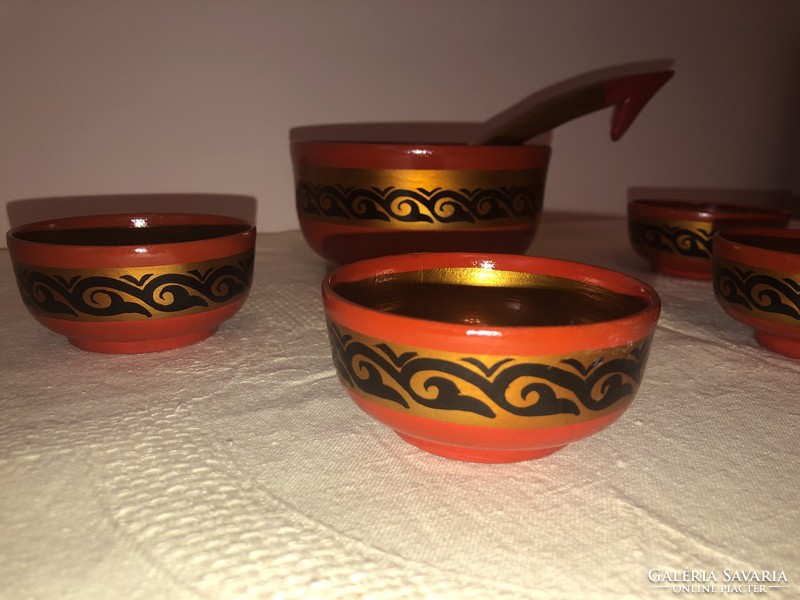 Antique folk Russian decorative bowl set