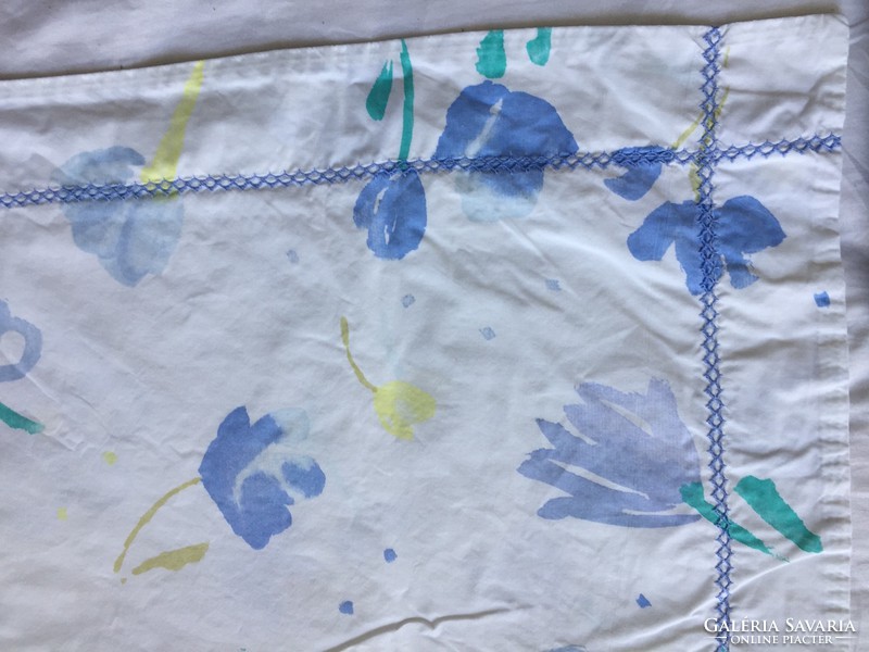 Kék virág-mintás pamut párna huzat, 2 db  56 x 84 cm