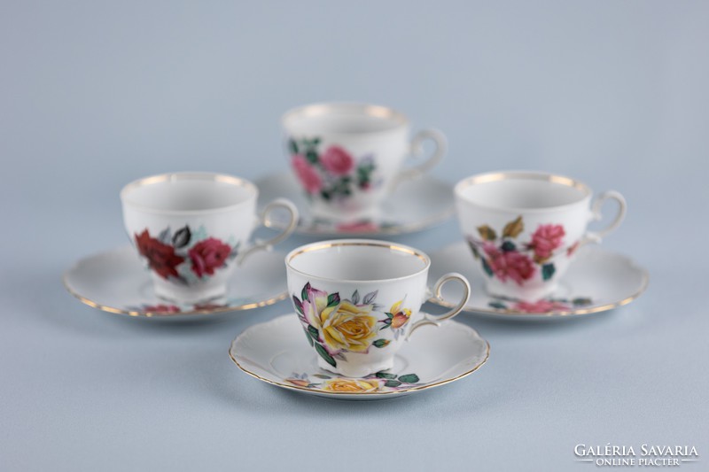 Bavaria Schirnding porcelán csészék, alátét tányérokkal
