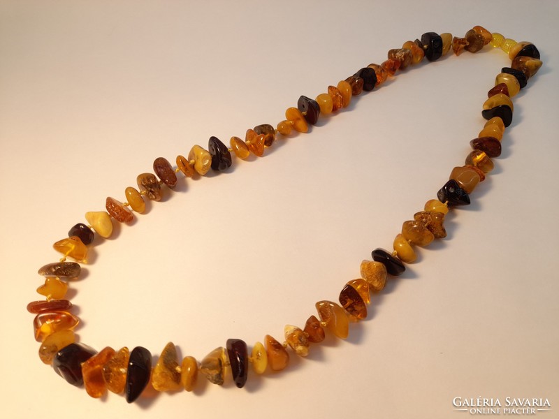 Knotted amber necklace 60 cm