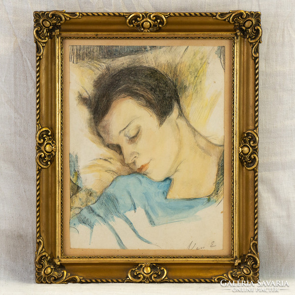 Modern, keresett festő: Vass Elemér (1887-1957) Alvó lány