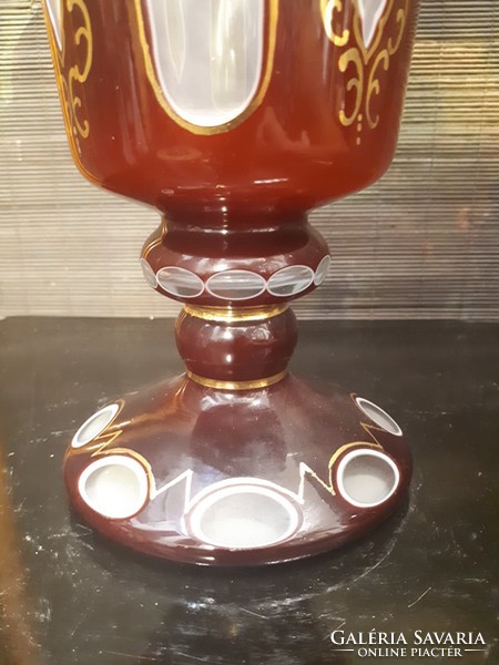 Biedermeier peeled glass goblet
