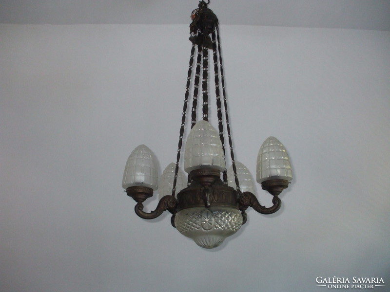 Antik réz csillár lámpa