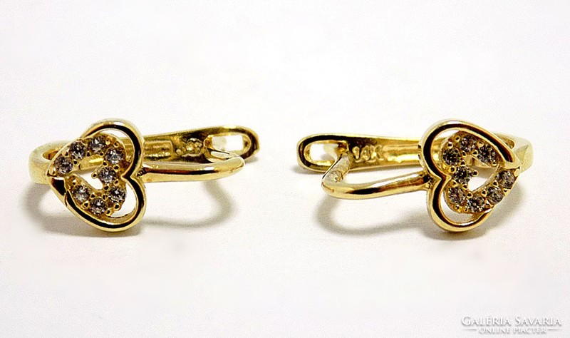 Cute Stony Gold Kids Earrings (zal-au99406)